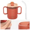 Mugs Cup de l'eau âgée 300 ml de soins Convalescent Alimentation avec couvercle et paille pour la maternité des patients