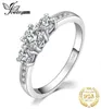 Jewelrypalace 3 Stone CZ Pierścionek zaręczynowy 925 Srebrne pierścienie dla kobiet rocznicowy pierścionki ślubne srebrne 925 biżuteria x074393700
