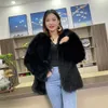Kurtki damskie płaszcz futra importowane włosy Krótka koreańska edycja zimowa moda w stylu dekolt w stylu Plusz