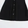 Party Dresses Unizera2024 Winter Women's Fashion Slim Fit Polo Collar Single Breasted Contrast Color Shirt Mini Dress