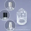 Bouteilles de rangement 5pcs atomizer la brume à vapeur bouteille à sertissage Pompe argent brillant couvercle vide vide en verre transparent parfum rechargeable 30 ml 50 ml 100 ml