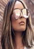 2020 Óculos piloto de piloto rosa Mulheres de qualidade espelho de metal com óculos de sol, painel superior tonalidades de moda feminina Lunette9691522
