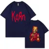 T-shirts masculins 90s Rock Band Korn Issues T-shirt Metal Gothic Men Vintage T-shirt surdimension