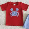 Vêtements Ensembles de mode d'été Style Red Top Crab Decal Polka Pothe Shorts Bébé garçons pour enfants Toddler