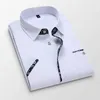 Camisas de vestir para hombres Tfetters Camisa de verano Vestidos para hombres Casco Casco Tallador Cobral Down Button Down Cotton Polter Pocket Design Shamas D240507