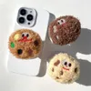Les supports de monture de téléphone portable sont mignons cookies de fourrure drôle en 3D pour le magne de téléphone magnétique Gript Tok Tok pour iPhone Wireless Charging Port Bracket Ring