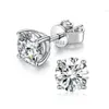 Блестящий 0,1-2-crt moissanite stud 925 стерлинговый серебро 14k белого золота ювелирные украшения мужчины Gra vvs lab создали алмазные серьги женщин