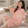 Vêtements de nuit pour femmes Sukae M-5xl Pyjama pour femmes ensemble Summer Cool Modal Longueur Pyjamas Femmes Chaussures serrées Chaussures Pyjamas Femmes Pyjamas WX