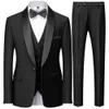 Herenpakken Blazers Mens Ultradun Set 3-delige jasje Vestbroeken/heren Business Gentleman High-End Custom Dress S-6XL Q240507