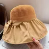 Bérets Femmes Hat à UV Protection solaire élégante pour un large bord de bordur large avec une sangle fixe pliable voyage respirant