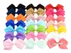 4QUOT Girls Solid Grosgrain Ribbon Capelli Bow Clips Castello a nastro con clip 60PCSlot Fashi