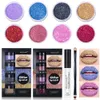 Lakerain Glitter Lip Kit wasserdichtes Verschmutzungsschutz langlebiger glänzender Lippen Glitter Set 4 PCs Glitterpulver für Lippen Nägel Kunst 240507