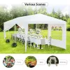 Gazebos 10'x30' Outdoor Canopy Tent Patio Camping Gazebo Shelter Pavilion Cater Party Wedding BBQ Events Tent W/Removable Sidewalls Home