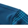 Spring Autumn Mens Pullover Collar Collier Panneau à plaid solide Tshirt à manches longues rayées Polo Bottom Casual Formal Tops 240429