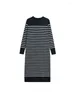 Sukienki swobodne 2024 sklep jesienna jednoczęściowa sukienka Slimincidi czarny biały pasek do druku urzędnik