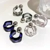 Hoop oorbellen Acryl C-vormig voor vrouwelijke meisjes Trends Hangende geometrische duidelijke stud Twist Party sieraden geschenken