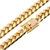 Ketten 6-18 mm breiter Edelstahl Kubaner Miami Halsketten CZ Zirkon Schloss Große schwere Goldkette für Männer Hip Hop Rock Schmuckketten Dr. Dhlov