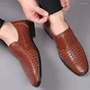 Lässige Schuhe Sommer Männer echte Lederlaafer weiche Mokassin