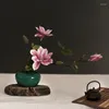 Kwiaty dekoracyjne w stylu chiński Symulacja Magnolia Bukiet Dekoracja salonu stolik kawowy foyer kwiatowe ozdoby