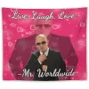 Ornament Mr Worldwide säger att leva skratt älskar rolig tapestry affisch vägg flagga boutique konst banner hängande pop heminredning för rum sovsal