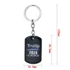 2024 Trump Keychain US President Verkiezingsvlag Hanger Roestvrij staal Tags Save America Again Keyring ZZ