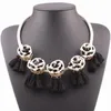Orecchini di collana set dichiarazioni grossolana di corda bianca chocatore di perle a sospensione donne colorate gioielli floreali design del marchio