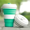 550 ml zusammenklappbare Silikon -Tasse Teleskopbecher mit Deckel Travel Water Tasse Kaffeetasse Sport Trinkwasserflasche Getränke Werkzeuge 240506