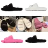 2024 Luxury Furry Slippers Men Women Designer Sandal Slider Lady Fashion Wool Fur Fluffy Letters Slides Black White Pink Orange Dark Khaki Grey Warm Flip Flops Scuffs