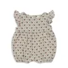 Rompers New Summer Baby Girl Cotton Bodysuit Cute da ciliegia da ciliegia Servetta per bagliore Triangolo neonato Triangle Cucili che strisciano H240507