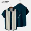 Camisa de rayas vertical Hombres casuales camisas de playa de vacaciones Camiseta Camiseta retro Hombre Bolsa Camas de bolos 240506