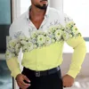 Men's Casual Shirts 2024 Long-sleeved Shirt Floral Suit Button Trend Geometric Clear Pattern Soft And Comfortable Clothing