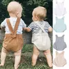 Rompers 2024 Summer Infant Babhighter Solid Halter Jumpsuit Seveless Cotton Playsuits Bodysuit Olanolers Newborn Clothes Outfits H240507