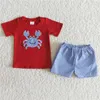 Vêtements Ensembles de mode d'été Style Red Top Crab Decal Polka Pothe Shorts Bébé garçons pour enfants Toddler