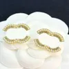 Classics Designer Letter Studs Orecchini in cristallo di perle Design Brand Gioielli 18K Orecchie oro Gold Fashi