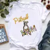 Camiseta feminina pitbulls mama impressão gráfica tshirt meninas amante de cachorro kaii camise