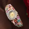 Heißer Verkaufs -INS -Stil Lady Gentleman Bracelet Watch College Style Full Diamond Cloisonne Uhr Luxus Uhr