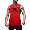 Мужские майки -топы мужские бег Sport Extend Cut Off Cotton Vests Fitness Fitness Trabout Boybuilding Hip Hop Tops Open Side Slveless Рубашки Y240507