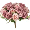 Fleurs décoratives Silk Peony Bouquet Bluk Outdoor Home Marriage Décoration de Noël Garland Fausses Plantes Ferns Bride DIY Gift Artificiel