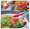 UTANSILS Kök matlagningstång värmebeständigt rostfritt stål BBQ Tong med silikontips och stativdesign för salladgrill
