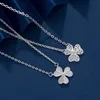 Ontwerper Hoge versie V Golden Van Small Three Three Leaf Flower ketting verguld met 18K goud en ingelegde diamanten vol grashanger