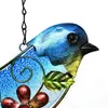 Dekorative Figuren Vintage Buntglas Vogel Wind Chimes im Freien Metall Sonnenbecher Türklingel für Fenster Hausgarten Yard Patio Rasen