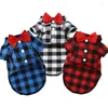 Abbigliamento per cani Gentleman Plaid morbido Shirt casual camicia per animali domestici abiti primavera estate formale per cani outfit da smoking da bowtie