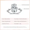 Cluster Rings Follow Cloud 4.5ct 8 12mm Oval Moissanite Diamond Engagement With Certificates 925 Sterling Silver Wedding Ring For Women