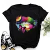 Herren T-Shirts Frauen Tops sexy schwarze ts lippe lustige sommer weibliche weiche themd lips achroscolor grafik t Shirt Top Schnell Trocknen T240506