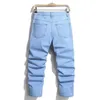 Men's Jeans Stylish Men Splicing Ripped Patch Loose Jeans Trousers Hip Hop Straight Strt Male Motorcycle Biker Denim Pants Y240507