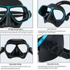 Gratis duikgezicht masker opblaasbare kit anti -mist volwassen freedive brils opblaasbaar zwembril 240506