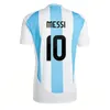 2024 Argentinas Maglie da calcio 3 stella 24 25 fan giocatore versione Mac Allister di Maria Martinez de Paul Maradona Kit Kit Kit Men Shirt da calcio femminile