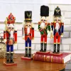 Miniature da 30 cm Schiaccianoci in legno Desktop Ornaments Schiacciancker Soldier giocando a bamboli di band decorazioni natalizie decorazioni per la casa di Capodanno