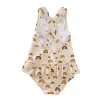 Swimwear Girls carine senza schienale floreale Onepiece costume da bagno baby bikini da bagno con cappello vacanza in spiaggia solare per le vacanze in spiaggia per bambini bambini chic swimsuit chic chic