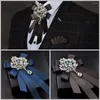 Bow Ties Men's Luxury Wedding Tie Brooch Concert Accessories Women's Suit Shirt Collar Flower Corsage Sets Handmade Jewelry Gifts